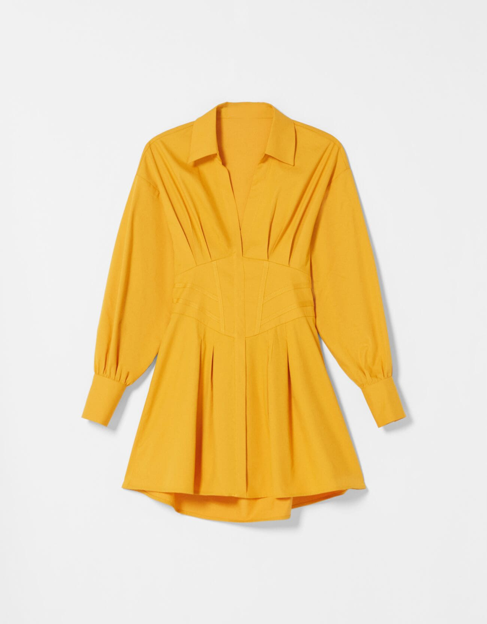 Minihemdkleid aus Popelin mit Corsage-Detail