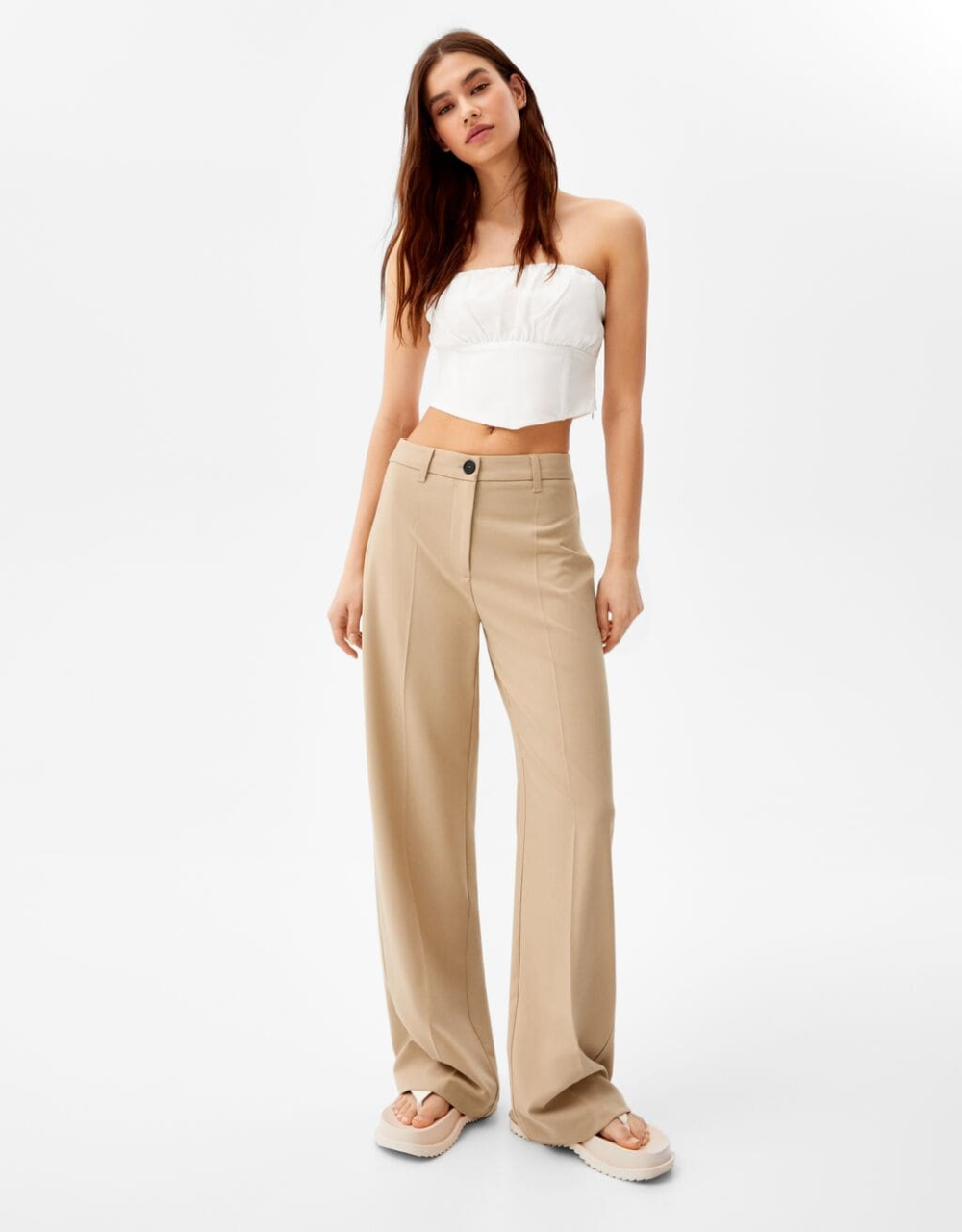 Wide-Leg-Hose mit Gürtelschlaufen