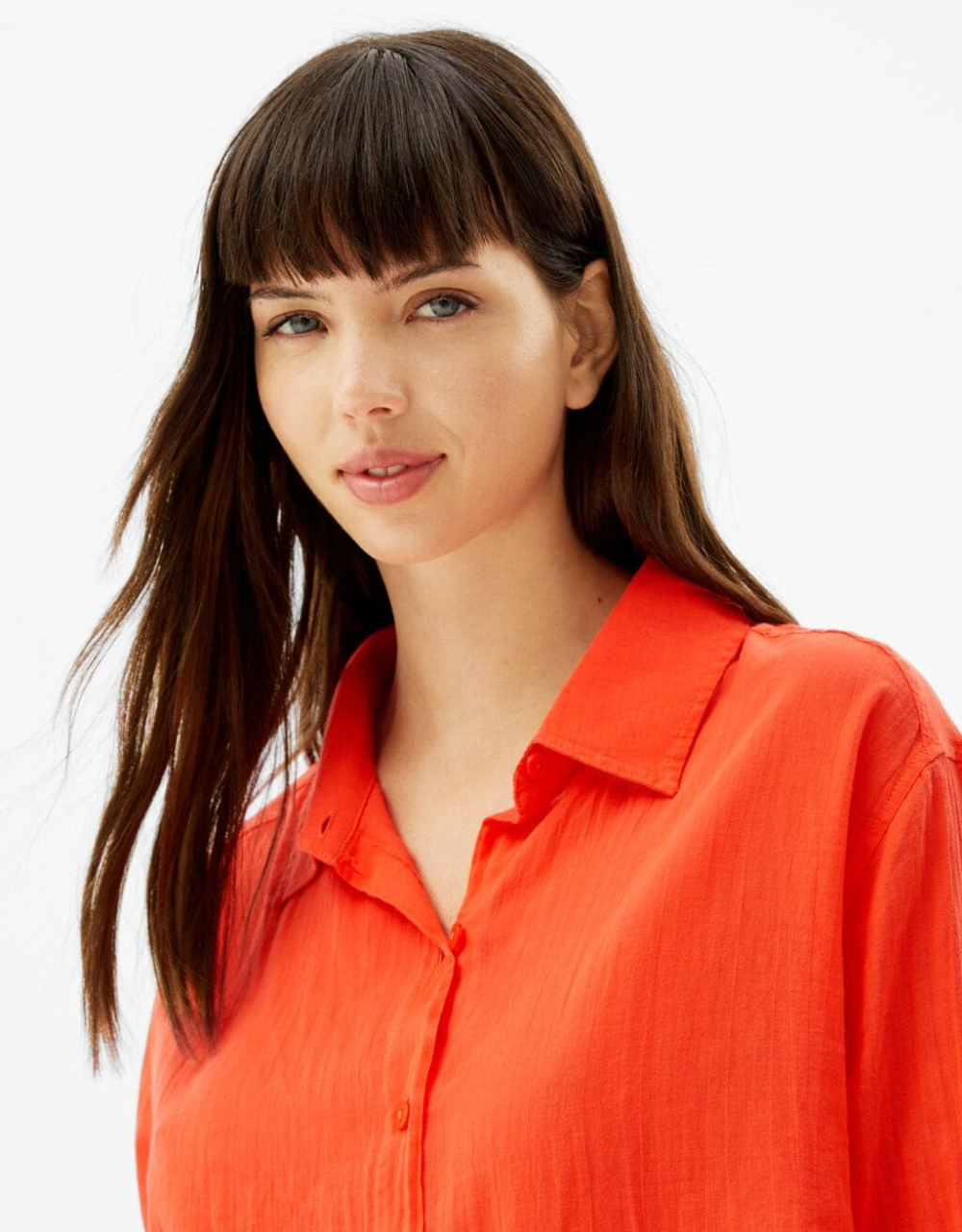 Oversize-Langarmhemd im rustikalen Look