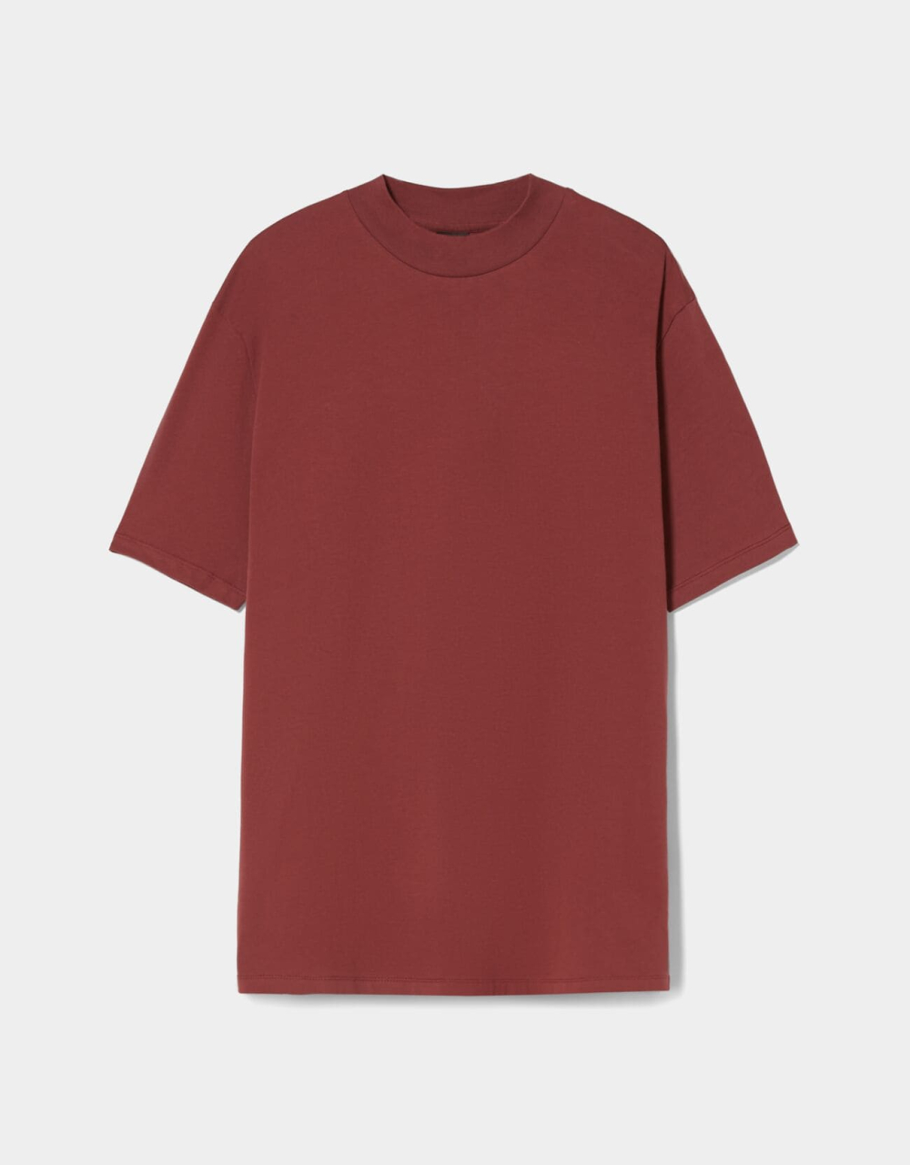 T-Shirt im Slim-Fit mit geripptem Stehkragen