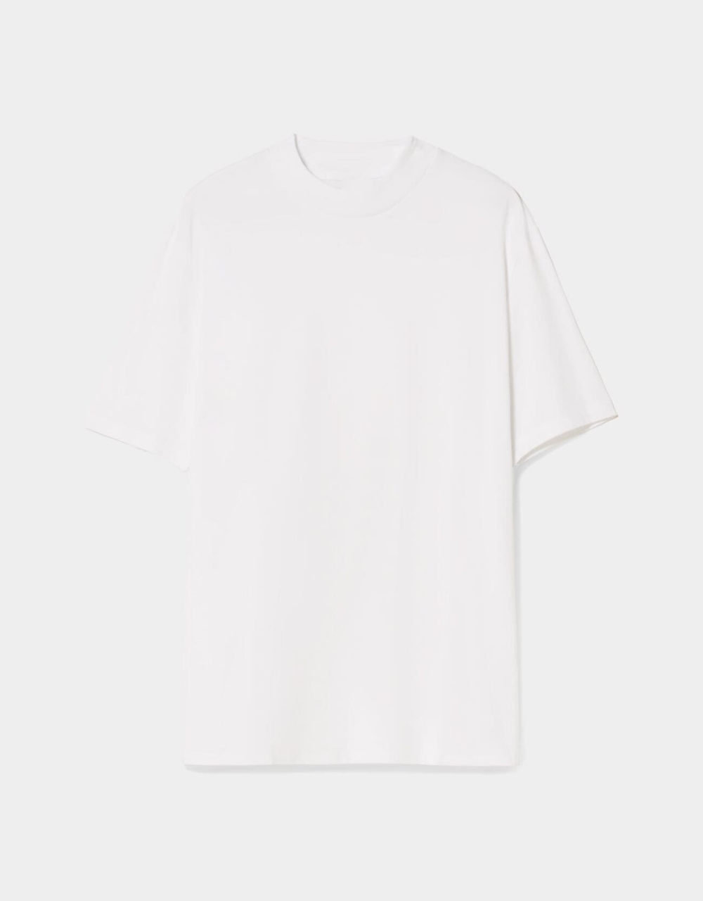 T-Shirt im Slim-Fit mit geripptem Stehkragen