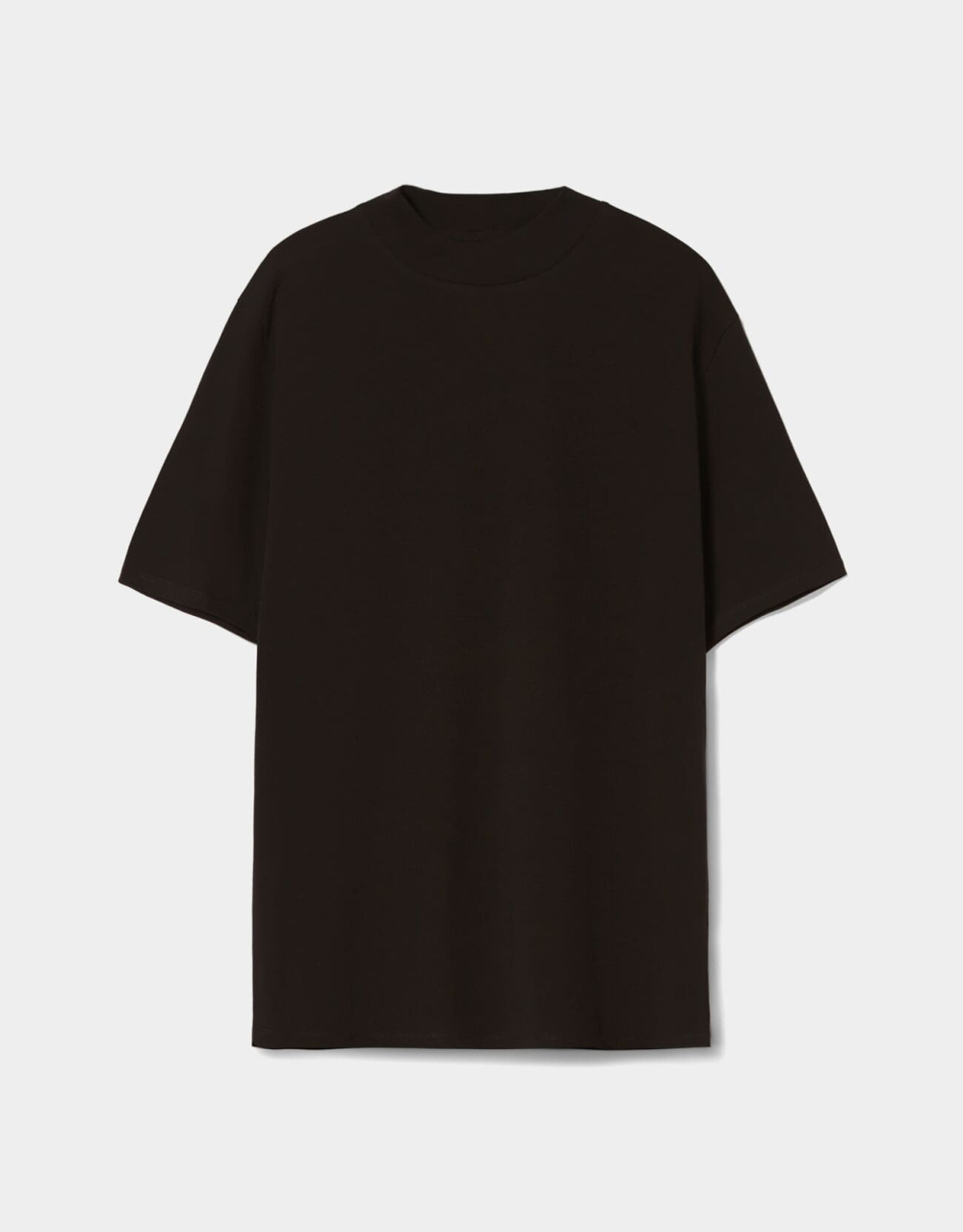 T-Shirt im Slim-Fit mit geripptem Stehkragen