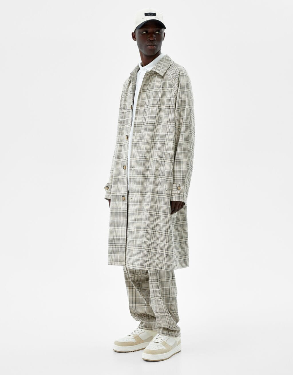 Karierter Trenchcoat