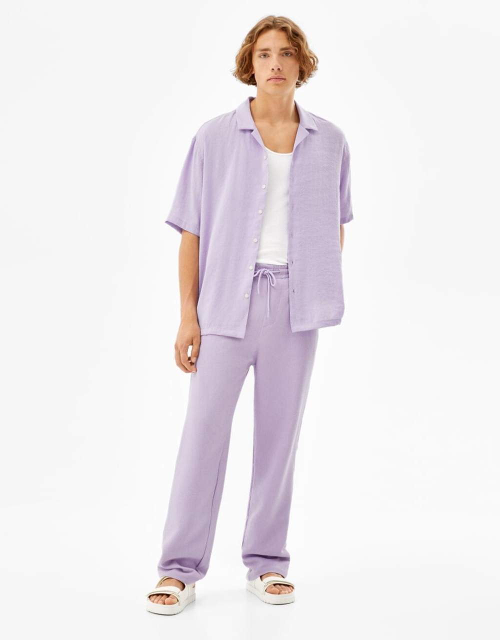 Wide Leg-Joggerhose mit Textur